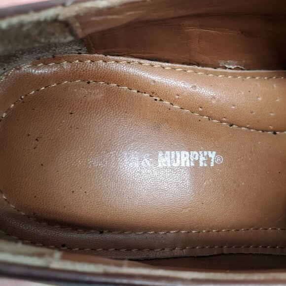 Johnston & Murphy Shoes Mens Size 9 Brown Leather Bicycle Square Toe Oxford